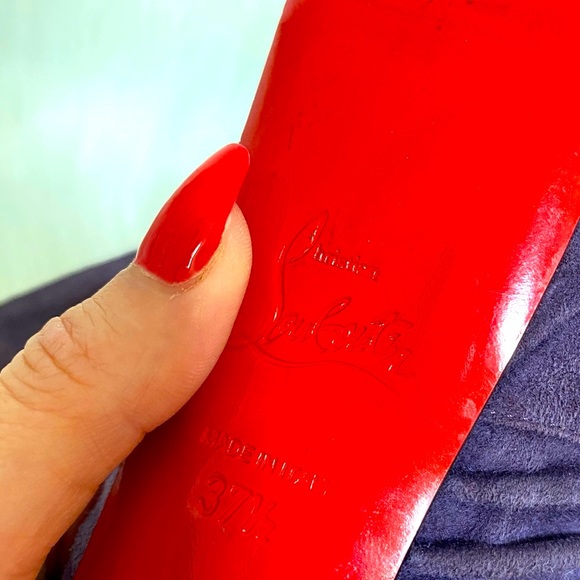 Christian Louboutin Peep Toe Suede Heels - Picture 7 of 8